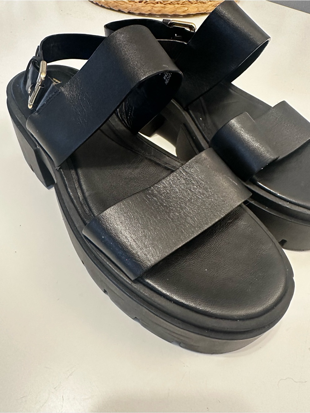 Zara Chunky Black Platform Sandals with Buckle Strap - New never worn - Picture 10 of 11